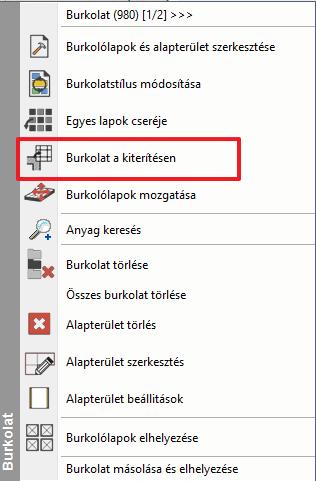 A program átvált az alaprajzi ablakba. Helyezzük el a kiterítést.