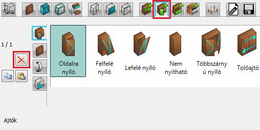 kiválasztott ajtót a gombbal.