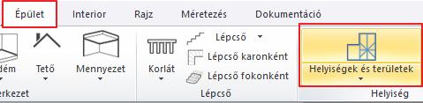 5. Workshop: Dokumentáció készítés 177 A Helyiségpecsét parancsok a Menüszalag / Épület / Helyiségek és területek menüpontban találhatóak.