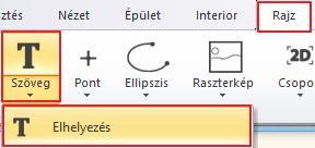 Megjelenik a szöveg narancssárga körvonala, melynek egyik sarkát a kurzor fogja. Ennek a sarokpontnak a segítségével tudja elhelyezni a szöveget a rajzlapon tetszőleges pontba kattintva.