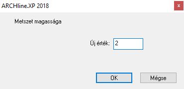A parancs elindításakor felugró ablakban állítható be a metszet magassága, tehát az, hogy milyen magasságban metsszük