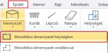 A program automatikusan megkeresi a helyiség kontúrját és elhelyezi az álmennyezetet, melyet 3D-ben is megjelenít. 1.4.