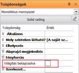 A lámpatesteket itt is 4 cm-re süllyesztjük a mennyezetbe, így a Függőleges eltolás értékét írja át 4 cm-re.