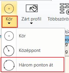 körvonalának 3 pontját.