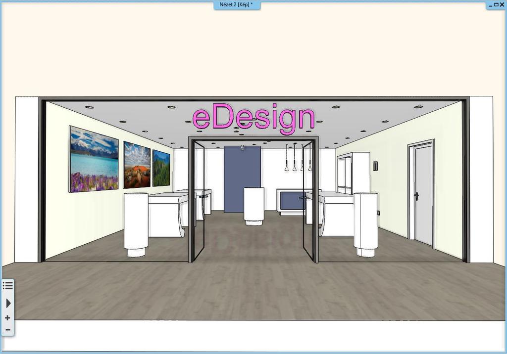 230 6. Workshop: Fények imagine felirat A következő lépésben további feliratokat fogunk elhelyezni a helyiségen belül a hátsó, üres falakra. Törölje a munka során elhelyezett lámpát és spotot.
