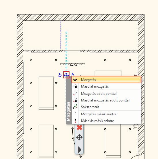 Válassza ki a padló felületét, majd adja meg a fénysor kezdőpontját és irányát Állítsa a Szöveg vastagságát 0,5 cm-re A Szöveg