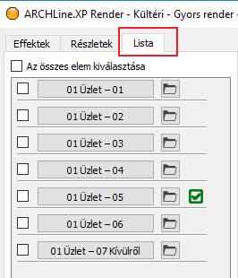 Effektek Miközben a program renderel, az Effektek fülre kattintva módosítható minden olyan beállítás, ami befolyásolja a végleges kép világosságát, kontrasztosságát, és egyéb beállításokat.