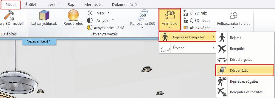 parancsra. A körbenézés az ESC gomb megnyomásával állítható le. 1.