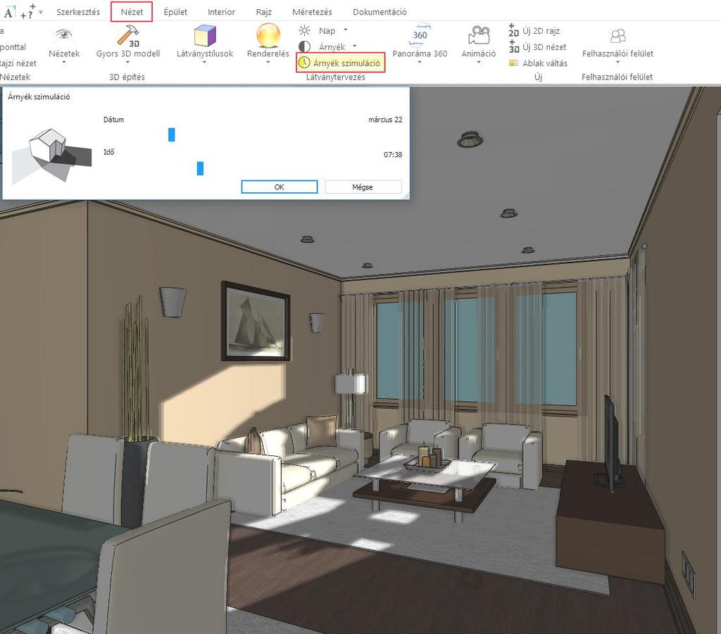 A 3D modell a következőképpen fog kinézni: A Nézet menü /