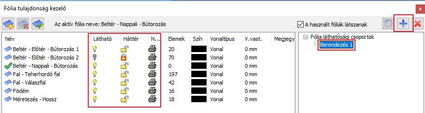 2. Workshop: ARCHLine.XP Alapozó 95 Az előző módszer lassú lehet abban az esetben, ha nem két, hanem sokkal több fóliát kell ki-/bekapcsolnunk.