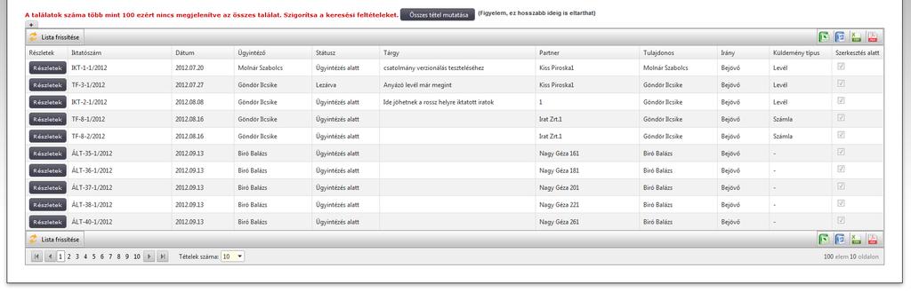 értéket a lenyíló listából).