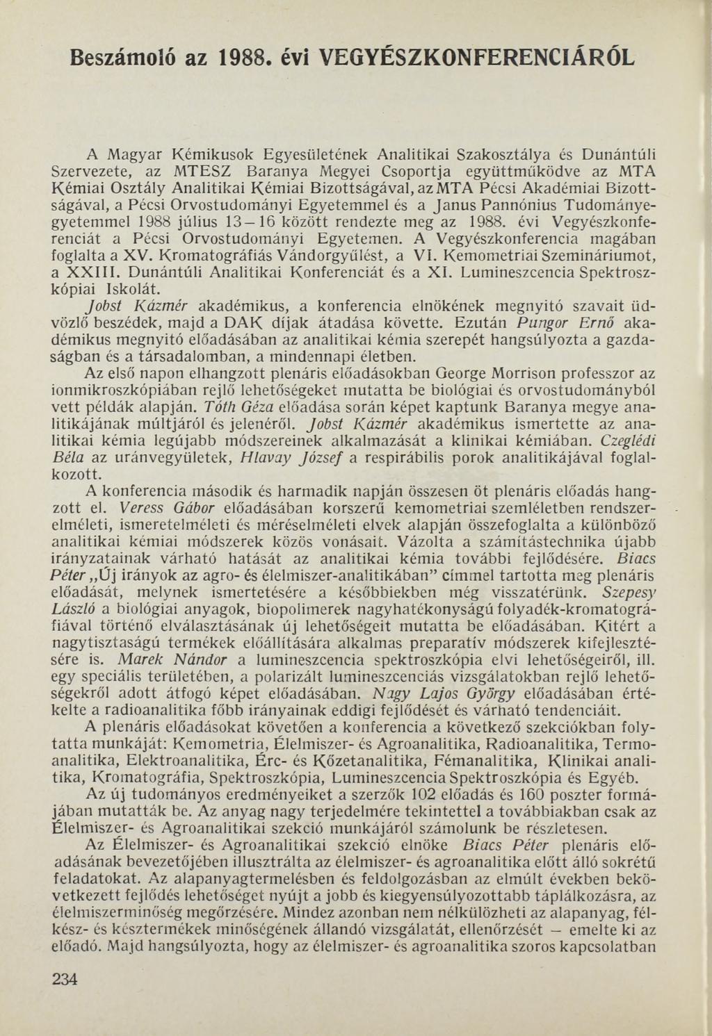 Beszámoló az 1988.