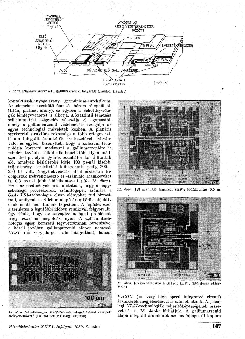 S1Á3BE1IR,,.RÉTEG ISÍ3H4) ÁTKÖTÉS AZ 1.ÉS 2.VEZETÉKRENDSZER KŐZÖTT ELSŐ SZIGETELŐ RÉTEG (Si 3 N 4) ÍIDSZER. \. IONIMPLANTALT n,n+ SZIGETEK ]H709-91 9. ábra.