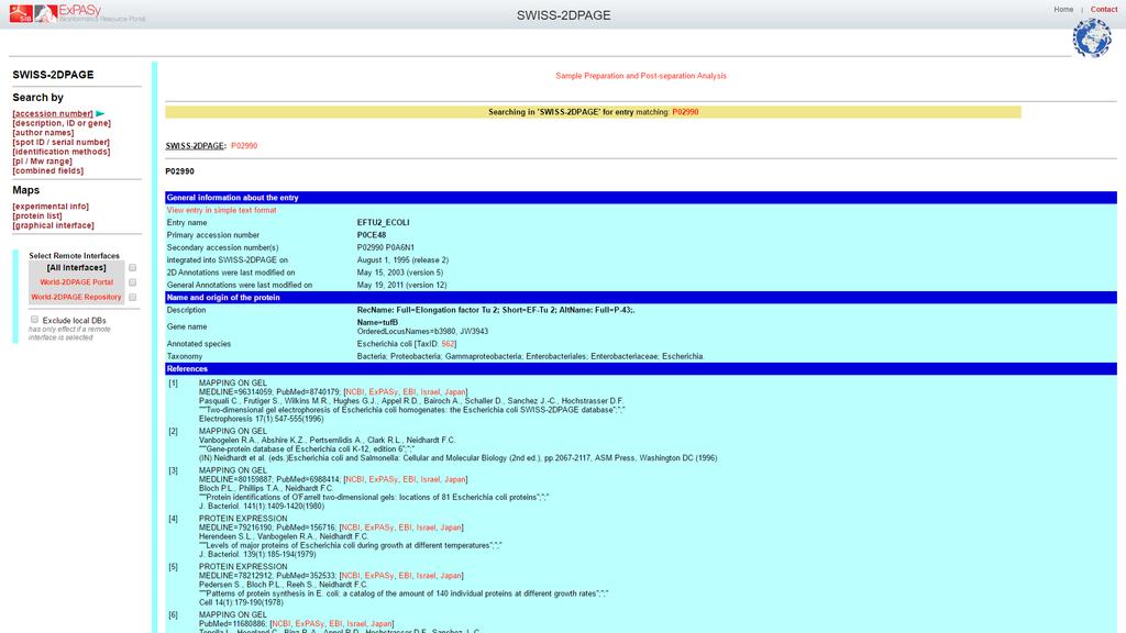 Swiss 2D Page https://world-2dpage.expasy.