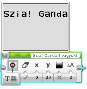 Az x és y értékek beállításához nem muszáj a csúszkákat használnunk, pontos érték beállításakor könnyebb kézzel beírni a kívánt számokat. A következő blokk-paraméter a betűszín beállítása.