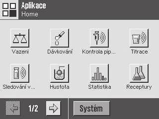 Aplikace Aplikace jsou moduly firmwaru určené k provádění specifických úloh vážení. Váha se dodává s různými předem nainstalovanými aplikacemi.