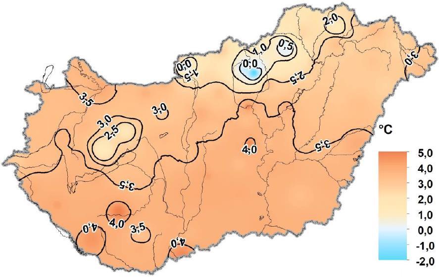 LÉGHŐMÉRSÉKLET TÉRKÉPEK 218. március 47. ábra: A 218.