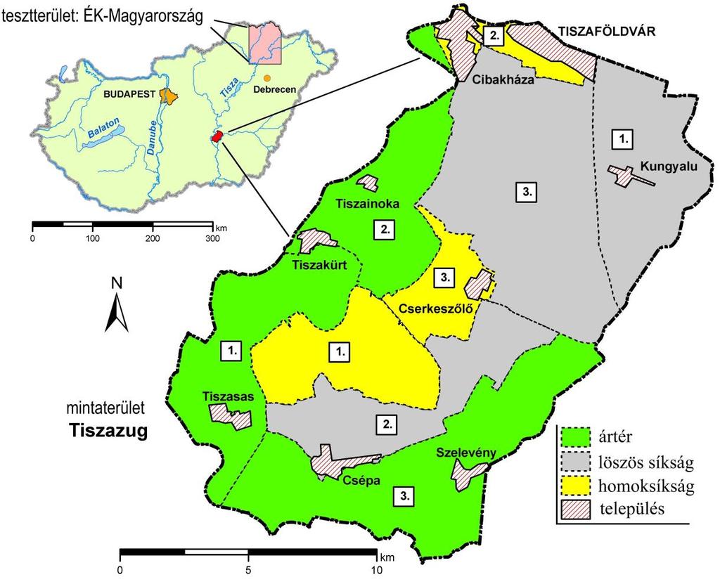 3. ANYAG ÉS MÓDSZER A módszertant a célkitűzésekben megjelölt négy témakör szerint ismertetem a mintaterületek, adatforrások és alkalmazott módszerek szerint. 3.1.