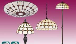 Tiffany asztali lámpa, Ø350x200mm, bronz, 1x40W / E14 1-17-10-0417 MIRELLA Tiffany asztali lámpa, Ø465x300mm, bronz, 1x60W / E27 1-17-10-0418 MIRELLA Tiffany állólámpa, Ø460x1600mm, bronz, 2x60W /