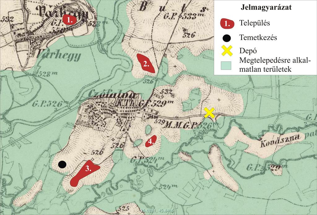 5 A depó közvetlen környezetében jelenlegi ismereteink szerint nincs középső bronzkori megtelepedésre utaló nyom. Északnyugatra, kb. 2 km-re található a Várhegy nevű kiemelkedés (5.