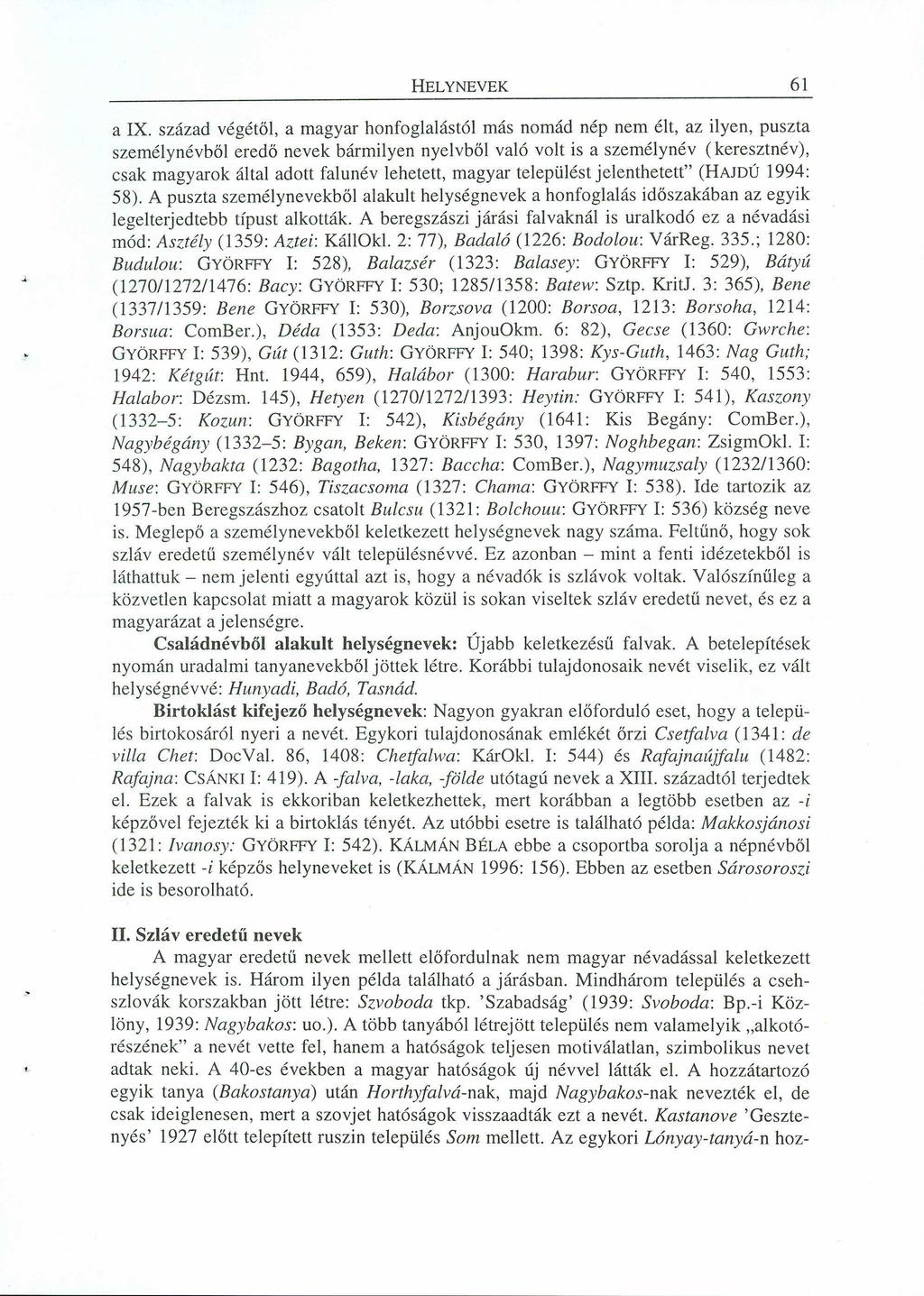 HELYNEVEK 61 a IX.