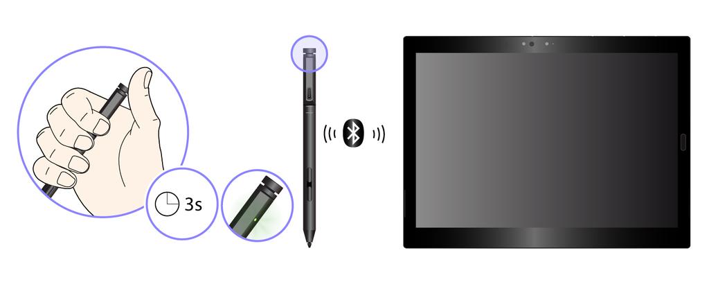 2. Engedélyezze a Bluetooth-párosítást a számítógépen, és keresse meg, majd párosítsa a tollat. Lásd: Bluetooth-eszközök használata oldalszám: 14. A toll Lenovo Pen Pro néven található meg.