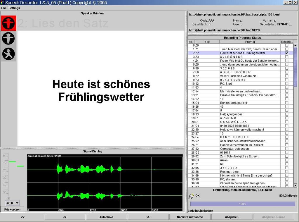 Szoftverek a produkciós vizsgálatokhoz SpeechRecorder, LMU München Vetítés és felvétel kombináltan Ingyenes