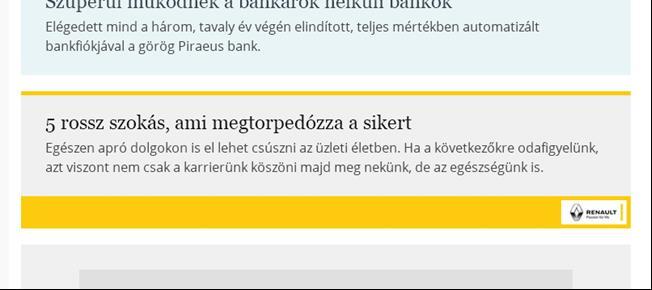 NATÍV ÉS PR-CIKKEK 6 NATÍV CIKKBŐL ÁLLÓ SOROZAT ÁR: 1 250 000 Ft PR-CIKK LISTAÁR: 450 000 Ft Az új oldal designjában hangsúlyosabb lesz az egyes cikkek megjelenése, így a natív