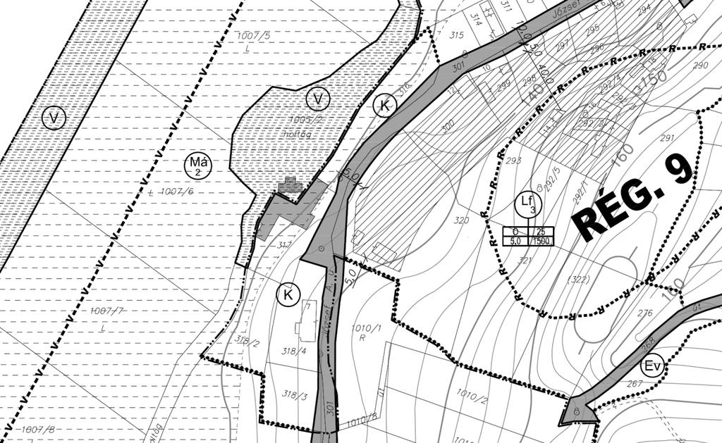 jelenlegi szabályozás ismertetése A hatályos szabályozási terv a malom 317 hrsz.-ú telkét és a vele szomszédos 316, 318/2, 318/3 és 318/4 hrsz.