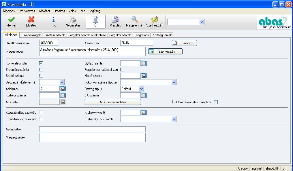 6 Fkvszámla - Új» Írja be a 4663000 értéket a Hivatkozási