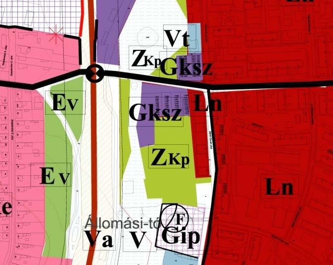 területben van, így azt nem érinti a módosítás. A szabályozási terv módosul, a szabályozott közterület a telek előtt megváltozik. A védőtávolság a telken törlésre kerül.