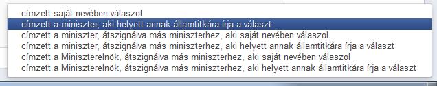 A válasz megfelelő sablonjának kiválasztásához először a szerkesztő felület jobb alsó részén található gombra kell kattintani.