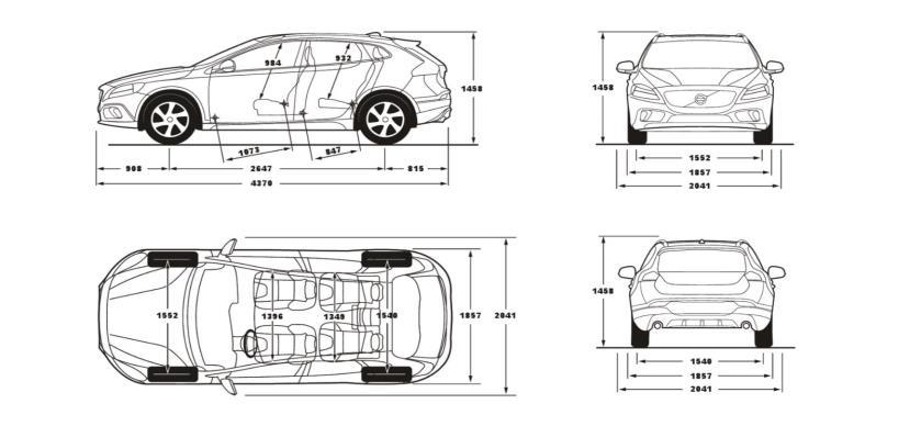 VOLVO V40 MŰSZAKI ADATOK MOTOROK Motortípu 4-hengere, 16 zelepe, közv. befeck.