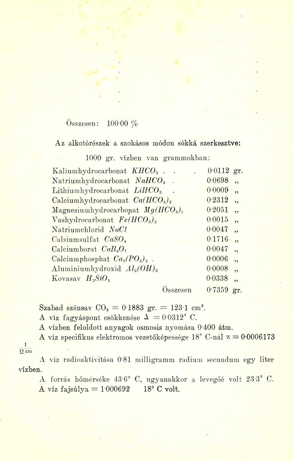 (2 1 ) EGYÉB JELENTÉSEK. 4 8 1 A z alkotórészek egyenértékűinek százalékai: K +.