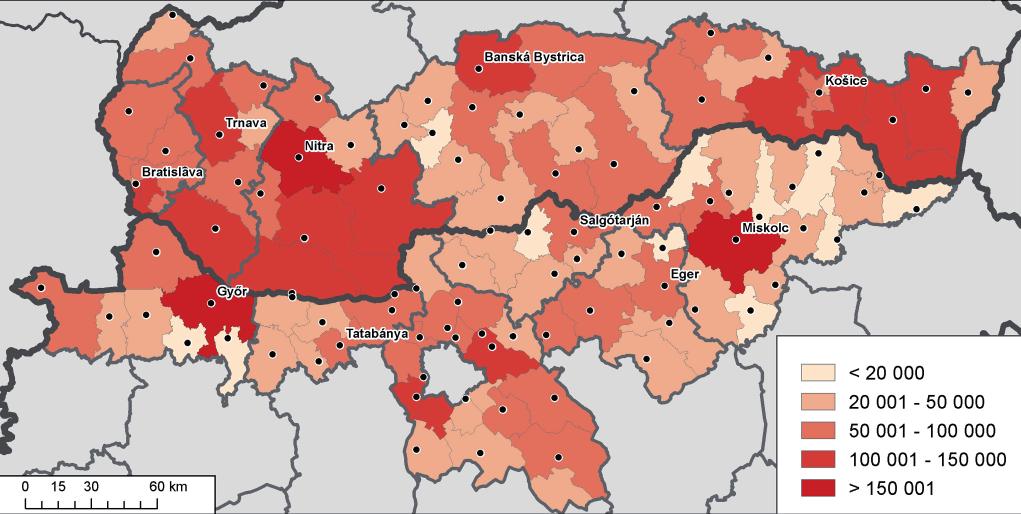 Az egyéb jellemzők esetében megfigyelt különbségek a Dunakanyartól nyugatra és keletre elterülő térségek között ebben a tekintetben is megfigyelhető, hiszen a nem kiemelten vizsgált járások nagy