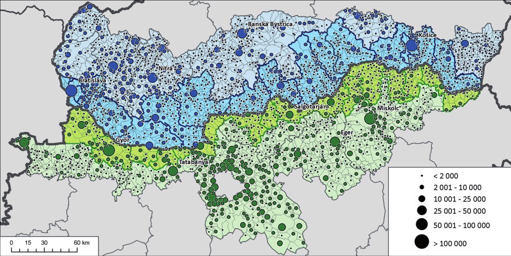 a száma, amelyek a szomszédos határmenti megyéket/ kerületeket kötik össze. A Nagyszombati kerületet és Győr Moson Sopron megyét egyetlen közvetlen autóbuszjárat köti össze.