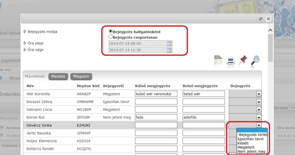 módosítani vagy új értéket felvinni, valamit megjegyzést