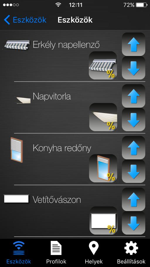 2.1.2 Árnyékoló vezérlés Az icontrall rendszer teljes körű árnyékolástechnikai szolgáltatást nyújt.