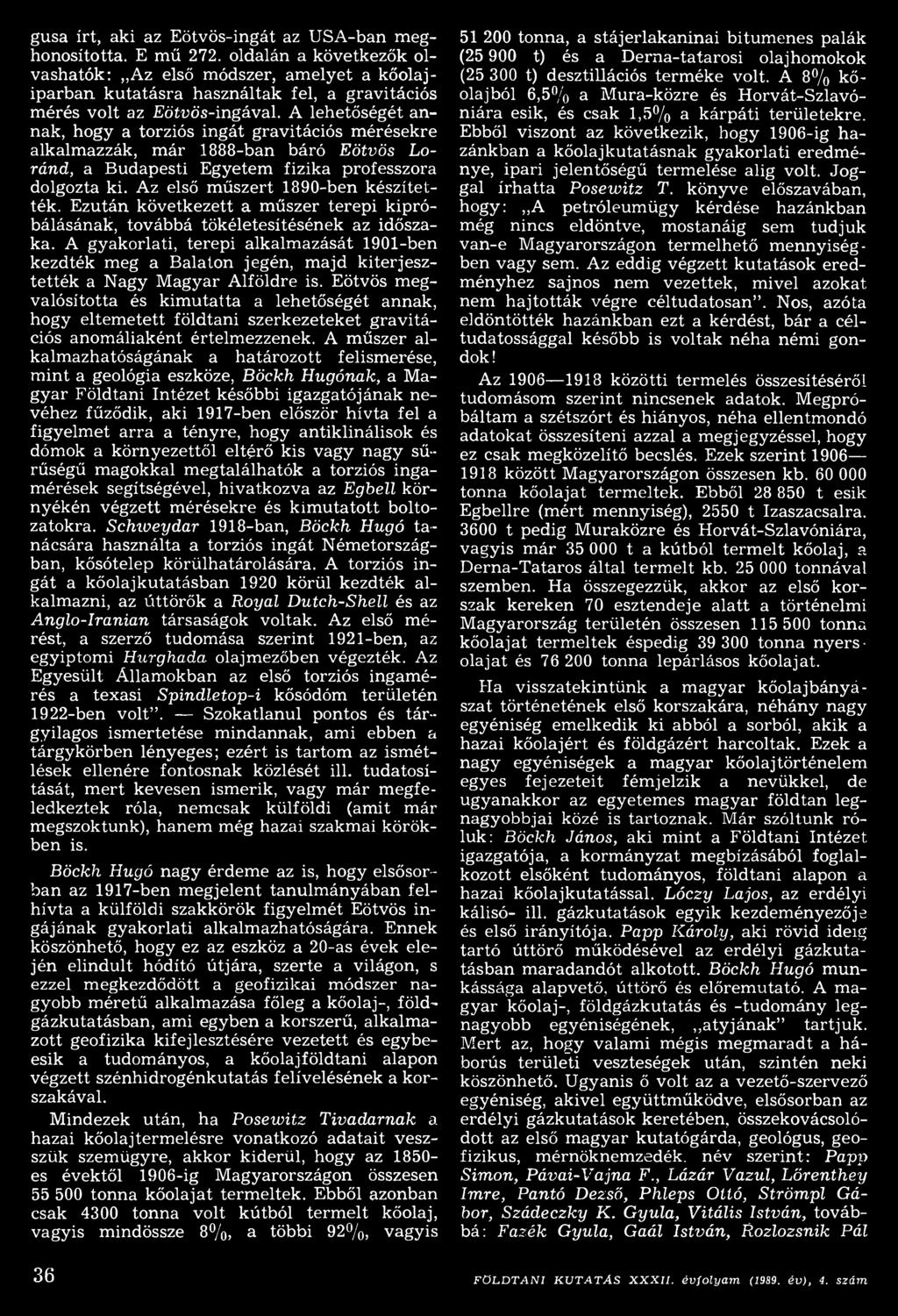 A lehetőségét annak, hogy a torziós ingát gravitációs mérésekre alkalmazzák, már 1888-ban báró Eötvös Loránd, a Budapesti Egyetem fizika professzora dolgozta ki. Az első műszert 1890-ben készítették.