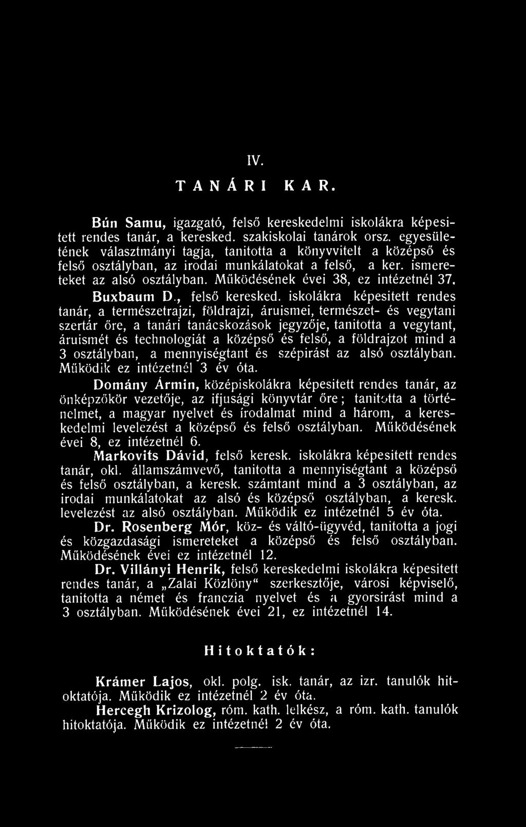 Buxbaum D., felső keresked.