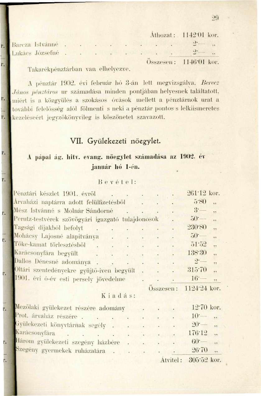llaicza IstváiiiK.' Luk;i(-s Jíjzsefiié akar-(>k]iéii/tái-ban van elholyozvo. Athü/at : Üssze<cii: 29 114i^-Ul kor. -) 114(i-(ll k(ir. A )rn/,[ár liloi. évi ft'bi'uár lió S-án lett megvizsgálva.