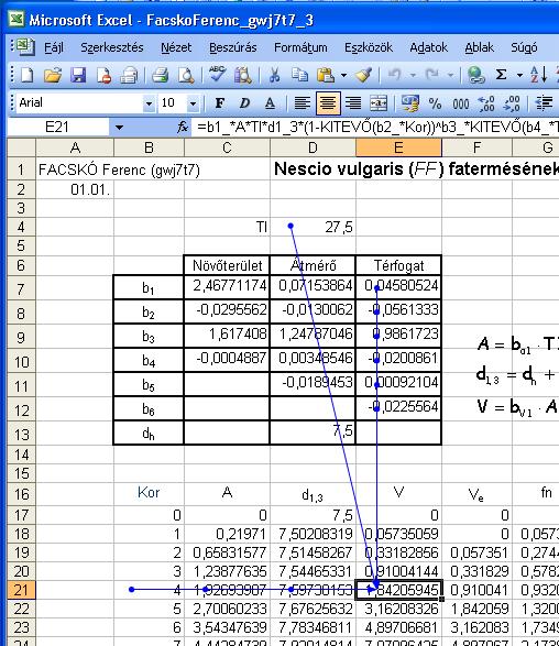 A = b TI (1 e ) e A1 ba2 kor ba3 ba4 TI algebrai kifejezés exceles alakja a következő lesz: =b1*ti*(1-kitevő(b2*kor))^b3*kitevő(b4*ti).