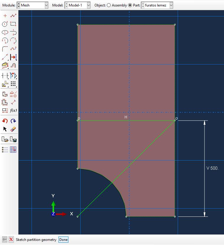 2. Elemtípus megadása: Kattintsunk a Mesh modul Assign Element Type ikonjára. Jelöljük ki a teljes geometriát.