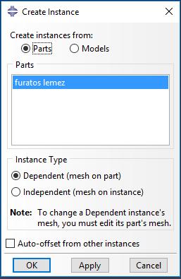 Ehhez kattintsunk az Assembly modul Create Instance ikonjára, majd a megjelenő ablakot OK-zuk le.