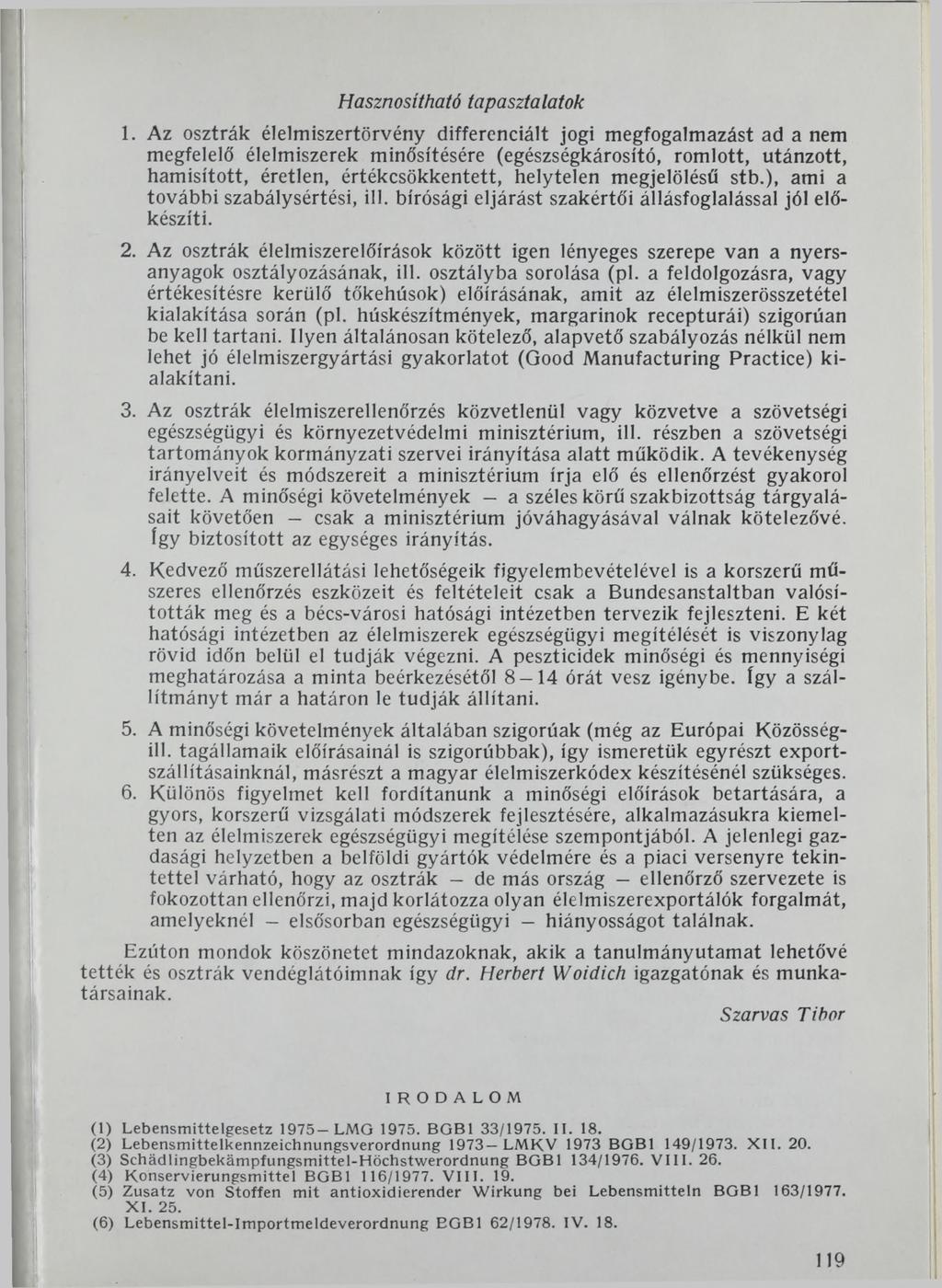 Hasznosítható tapasztalatok 1.