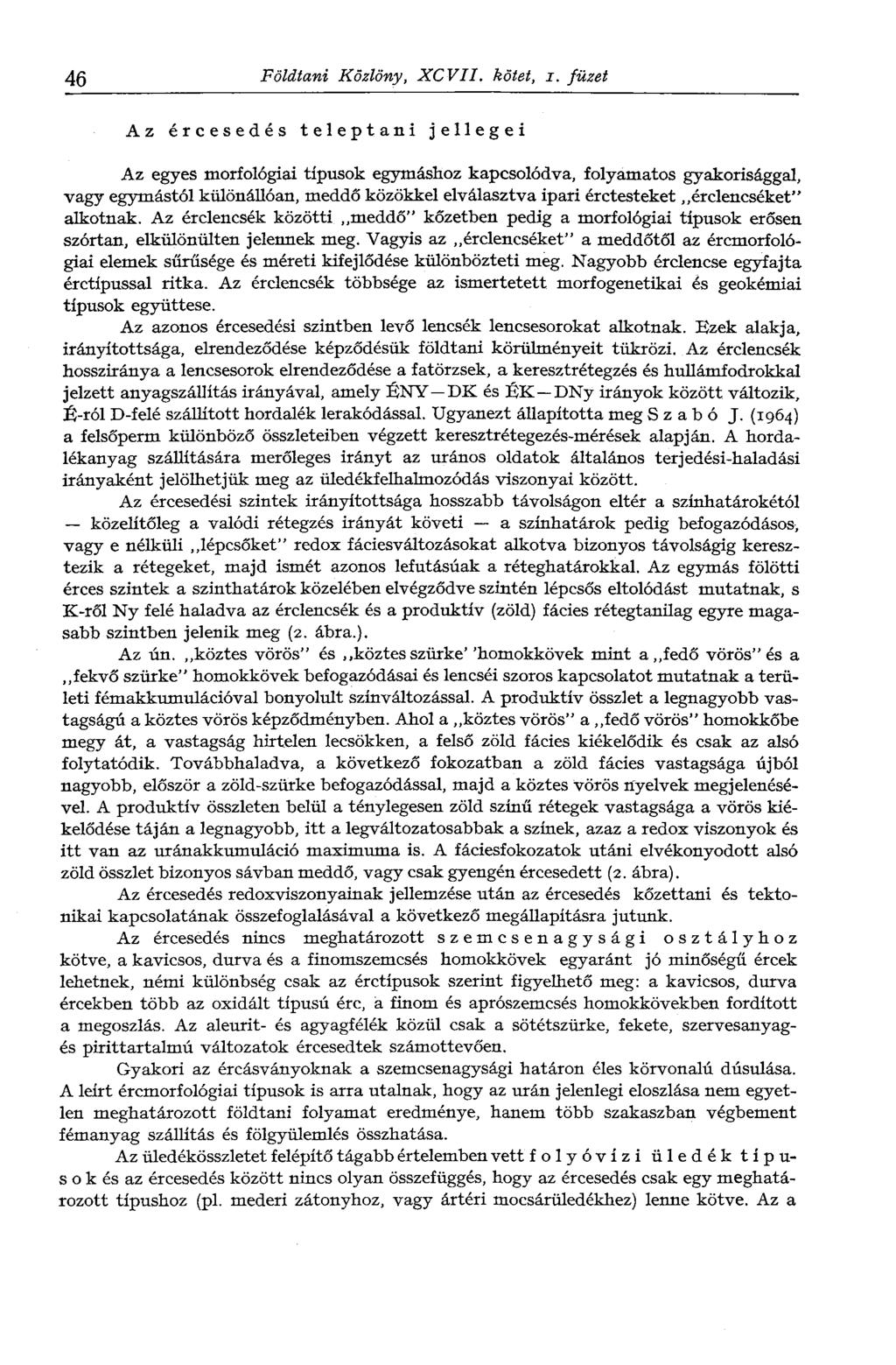 46 Földtani Közlöny, XCVII. kötet, i.