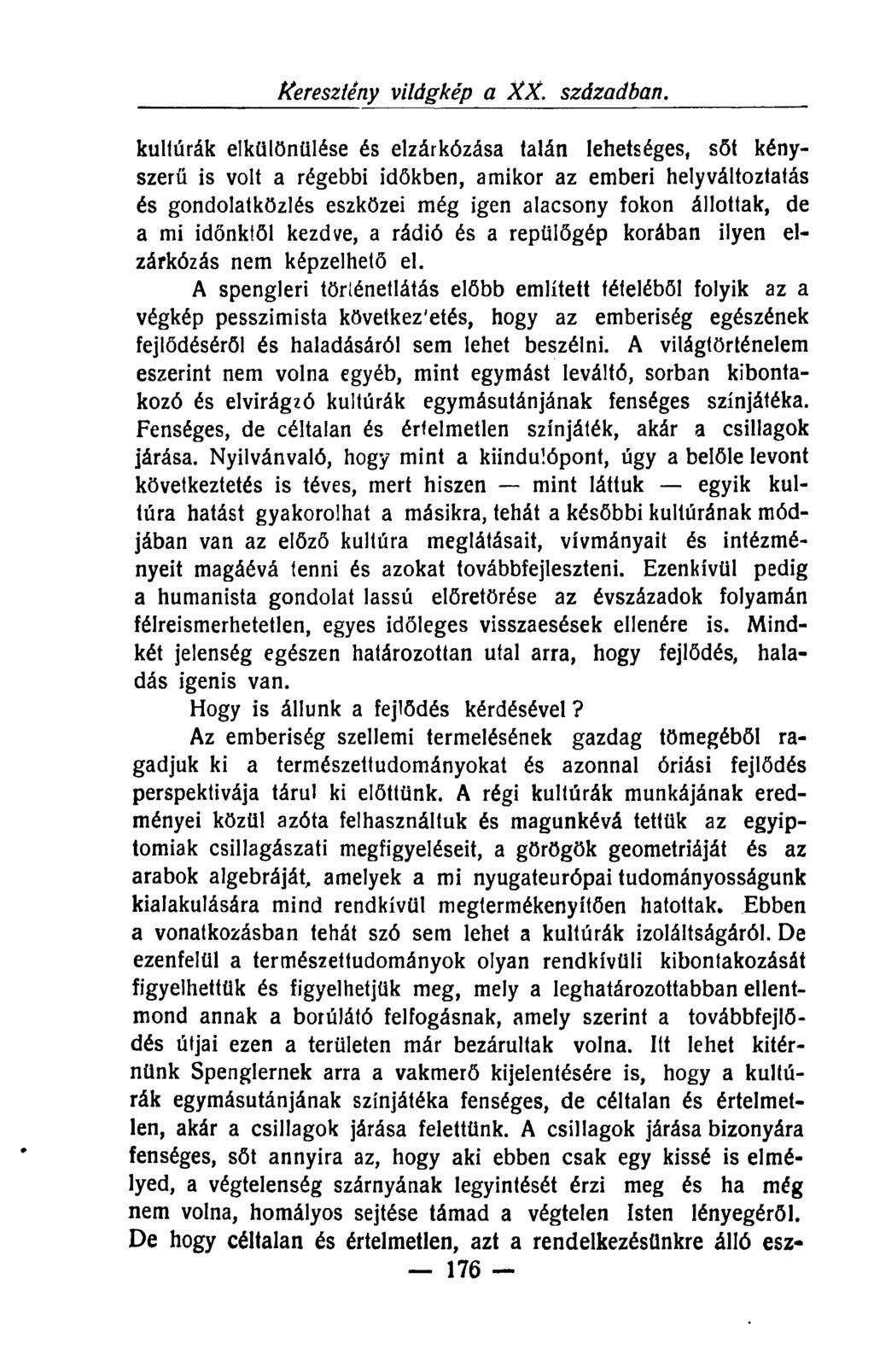 keresztény világkép a XX. században.
