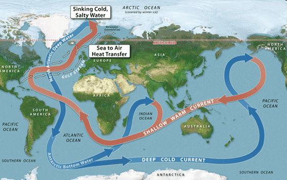 Óceáni szállítószalag Átkeveredés: pólusok között: ~400 év medencék