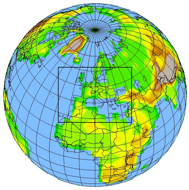 Regionális éghajlati modellek Kisebb terület finomabb felbontás: 10-25 km Néhány fizikai