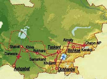 mely 9 emeletes és több mint 11 millió könyvet számlál. Vacsora. Szállás Dushanbe-ben. 11. nap: Dushanbe Almaty (Kazahsztán) Reggeli. Napközben transzfer a repülőtérre és elrepülés Almatyba.